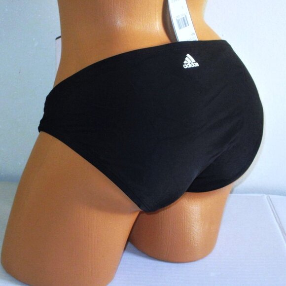 Adidas Swim Hipster Bikini Bottom Size LARGE Black NWT Orig $48 - Picture 8 of 9